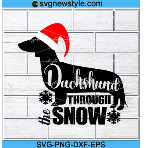 Dachshund through the snow SVG Png