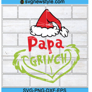 Papa Grinch Face Christmas Dr Seuss Svg