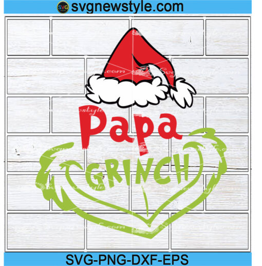 Papa Grinch Face Christmas Dr Seuss Svg