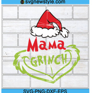Mama Grinch Face Christmas Dr Seuss Svg