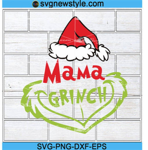 Mama Grinch Face Christmas Dr Seuss Svg