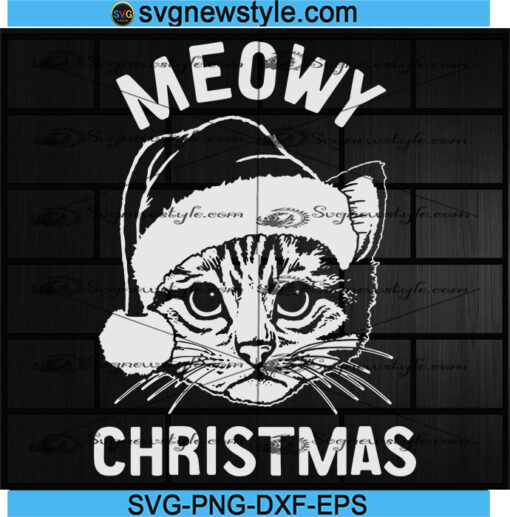 Meowy Christmas Kids Svg