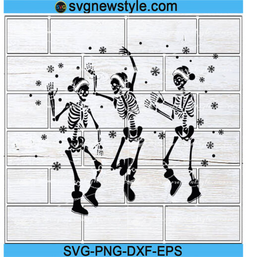 Christmas Party Dancing Skeleton Svg