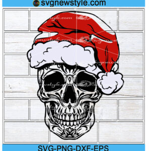 Sugar Skull Santa Hat Svg