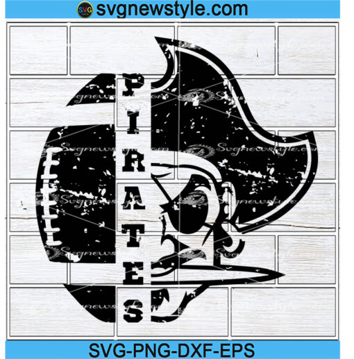 Grunge Pirates Football Svg