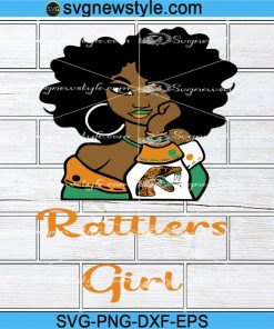 FAMU Rattlers Girl svg, Hbcu svg, Afro Girl Svg, Png, Dxf, Eps Cricut File Silhouette Art