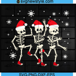 Christmas Dancing Skeleton SVG Png