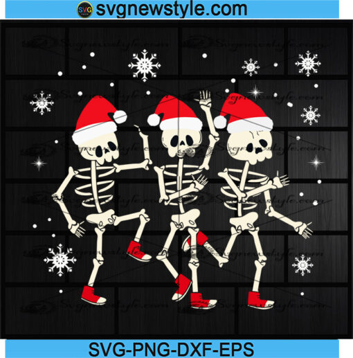 Christmas Dancing Skeleton SVG Png