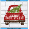 Christmas truck back svg