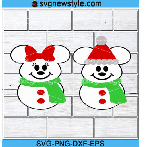 Mouse snowman SVG