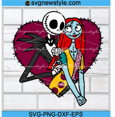 Jack and Sally Svg, Valentine day Svg, Cartoon Svg, Png, Dxf, Eps ...