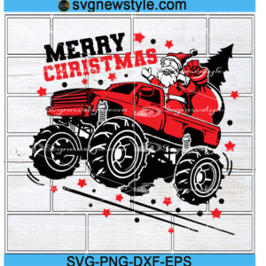 Monster Truck Christmas Svg, Santa Svg, Png, Dxf, Cricut File Silhouette Art