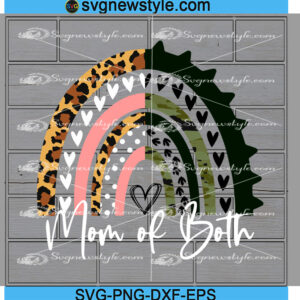 Mom of Both Split Rainbow Svg, Png, Dxf, Eps, Cricut File Silhouette Art