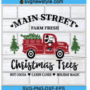 Mickey's Christmas Tree Farm Truck Svg, Png, Dxf, Cricut File