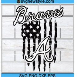 Braves Vertical Flag Baseball Svg