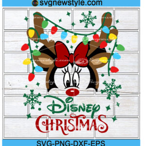 Minnie Reindeer lights Svg, Png, Dxf, Eps Cricut File Silhouette Art