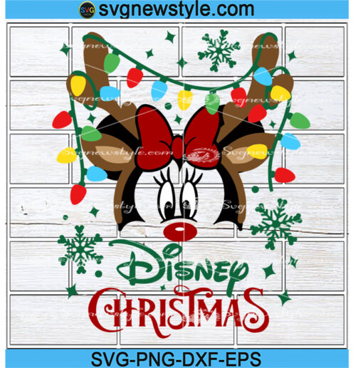 Minnie Reindeer lights Svg