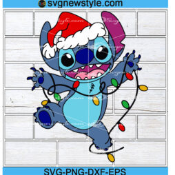 Santa Stitch Christmas Light Svg