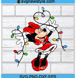 Mouse Christmas lights Svg