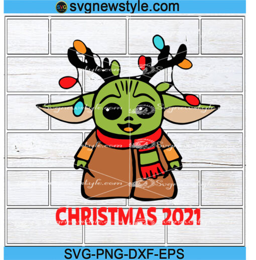 Baby yoda Christmas Svg