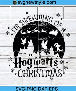 I'm Dreaming of A HogWarts Christmas Svg, HogWarts Christmas Svg, Wizard Christmas Svg, Png, Dxf, Eps Cricut File Silhouette Art