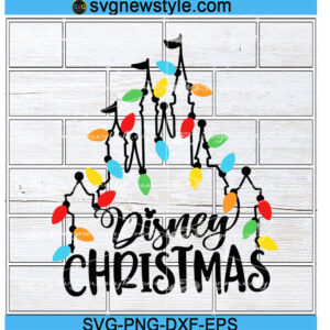 Disney Xmas Lights Castle Svg, Png, Dxf, Eps Cricut File Silhouette Art