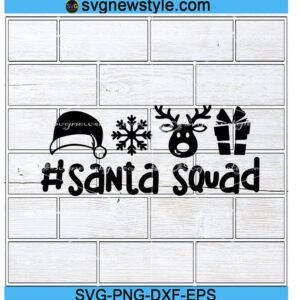 Santa Squad Svg Files, Snowflake Svg, Png, Dxf, Eps Cricut File