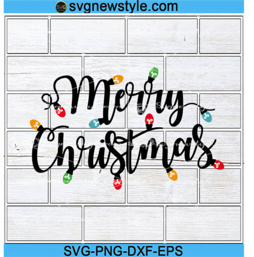 Merry Christmas lights SVG