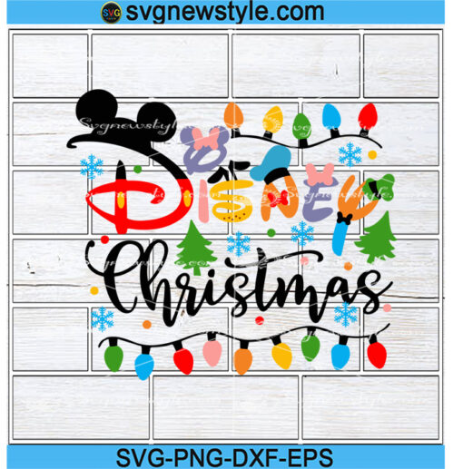 Mickey Christmas Character lights svg