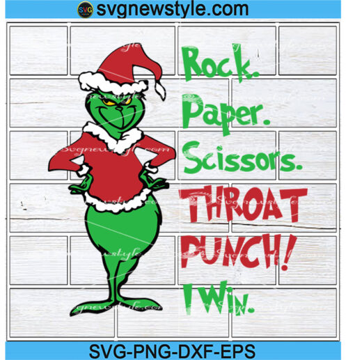 Grinch Rock Paper Scissors Throat Punch svg Png