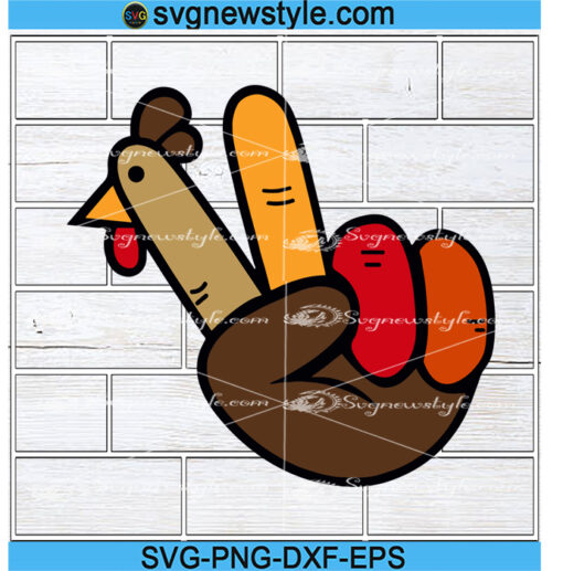 Peace Sign Turkey Hand SVG