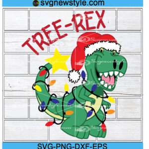 Tree Rex Svg, Dinosaur Christmas Svg, Png, Dxf, Eps Cricut File