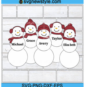 Snow Man Christmas Family Svg