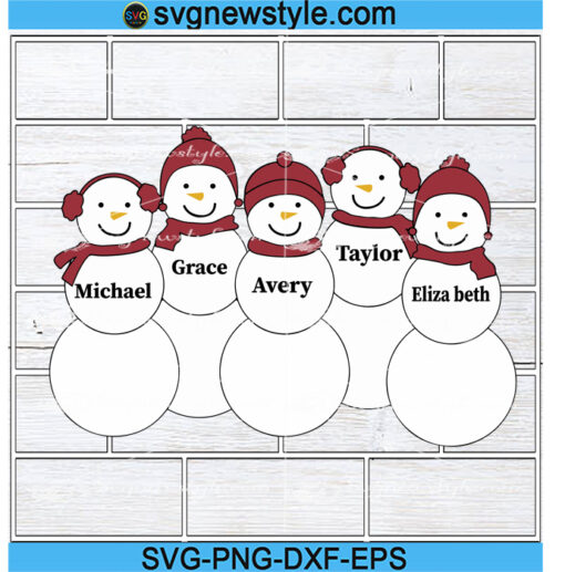 Snow Man Christmas Family Svg