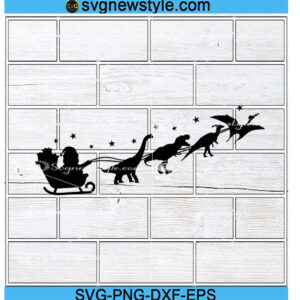 Christmas Dinosaur Sleigh Ride Svg