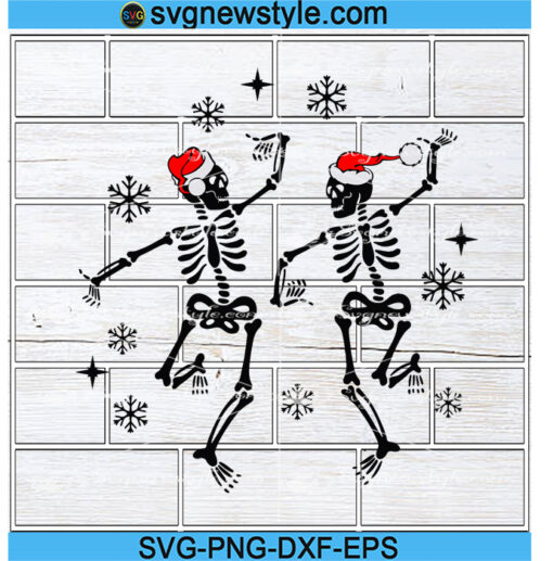 Christmas Dancing Skeleton Svg