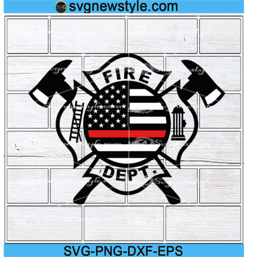 Thin Red Line Fire Dept Svg