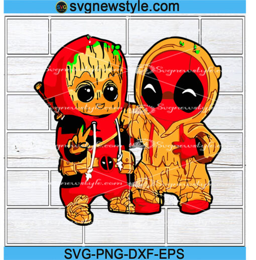 Groot and Deadpool Friends svg