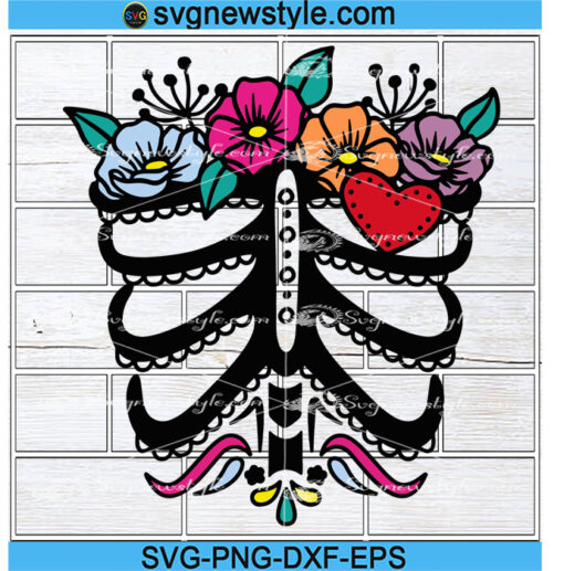 Floral skeleton svg