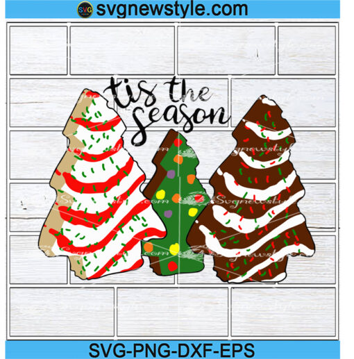 Tis the Season Christmas Tree Cakes Svg