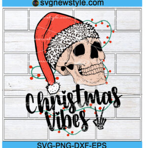 Christmas Vibes Skull Svg