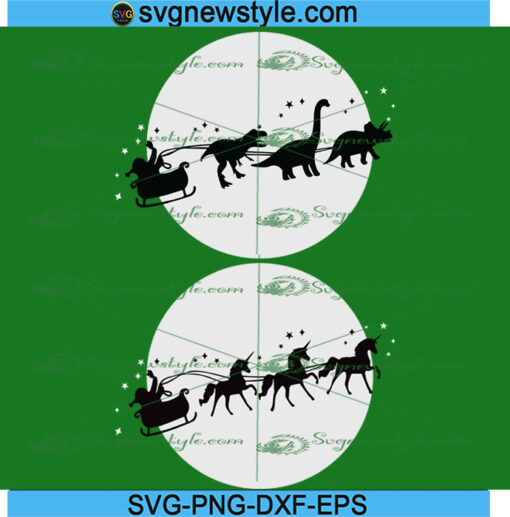 Santa's sleigh vector dinosaur svg