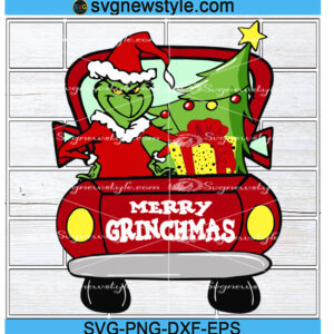 Grinch Truck svg, Merry Grinchmas png, Png, Dxf, Eps Cricut File