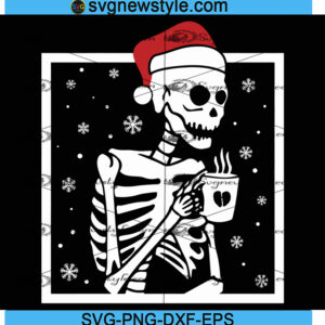 Skeleton Caffee Christmas Svg