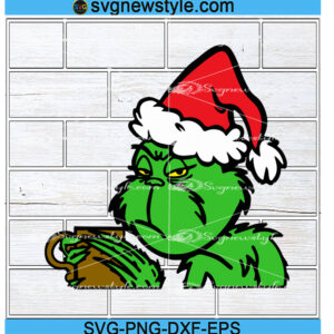 Grinch with coffee Svg Silhouette