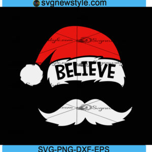 Believe Santa Hat Svg, Santa Hat Svg, Png, Dxf, Eps Cricut File
