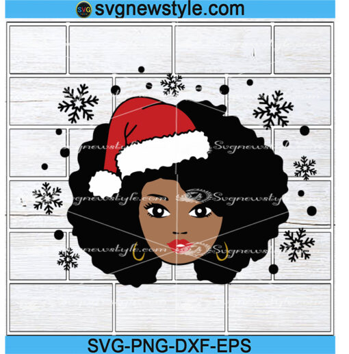 christmas black girl SVG Silhouette