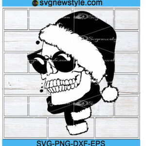Skull Santa Svg Designs, Funny Christmas Svg, Png, Dxf, Eps Cricut File Silhouette Art