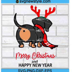 Dachshund Butt Pup Christmas Svg