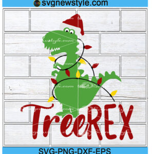 Tree-rex Dinosaur SVG, Happy Holidays Svg, Png, Dxf, Cricut File Silhouette Art